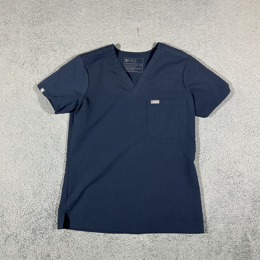 FIGS Catarina One-Pocket Scrub Top Women XS Navy Blue #3926